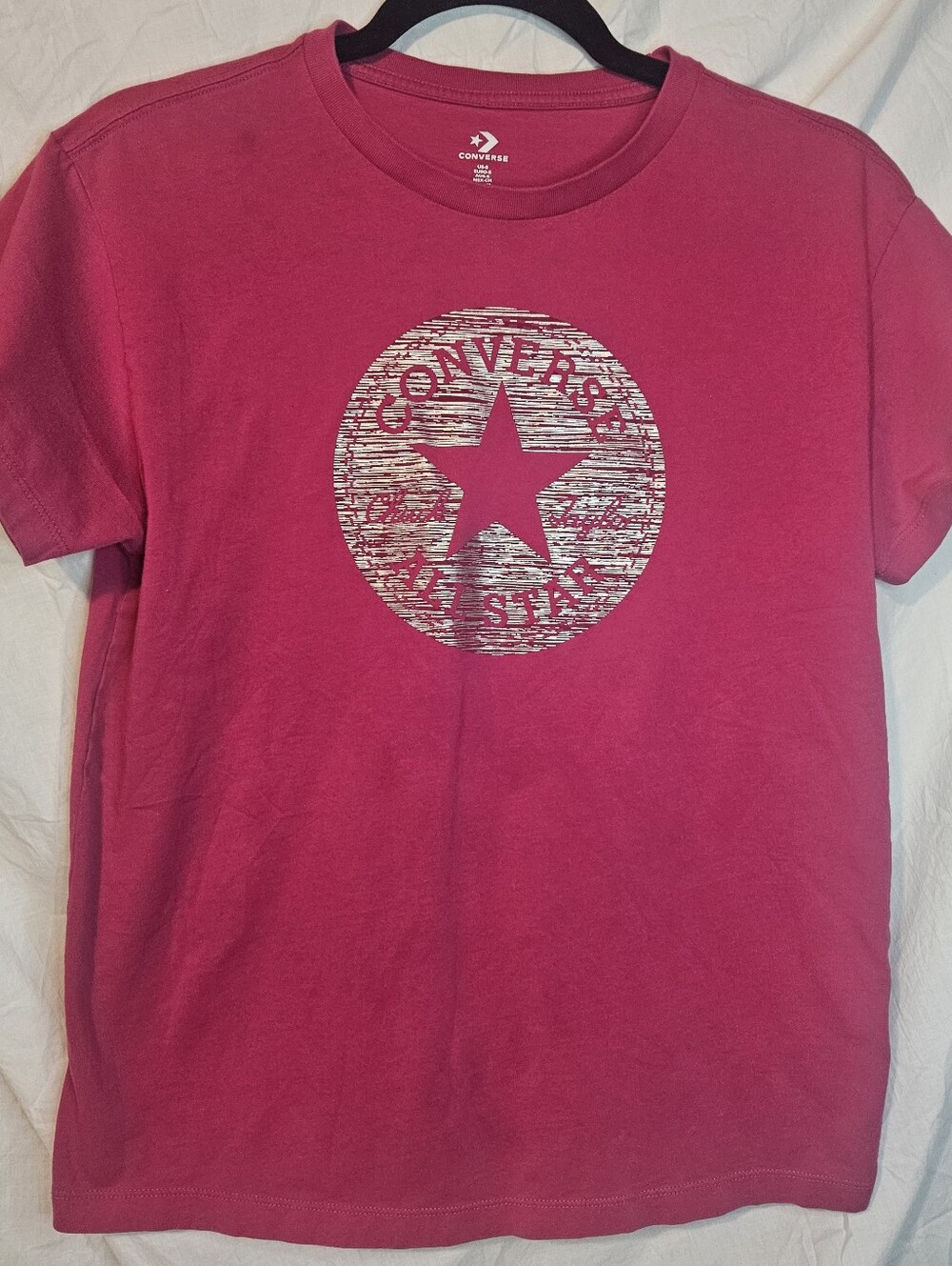 Converse Kids Hot Pink Tee with Silver Star Logo
